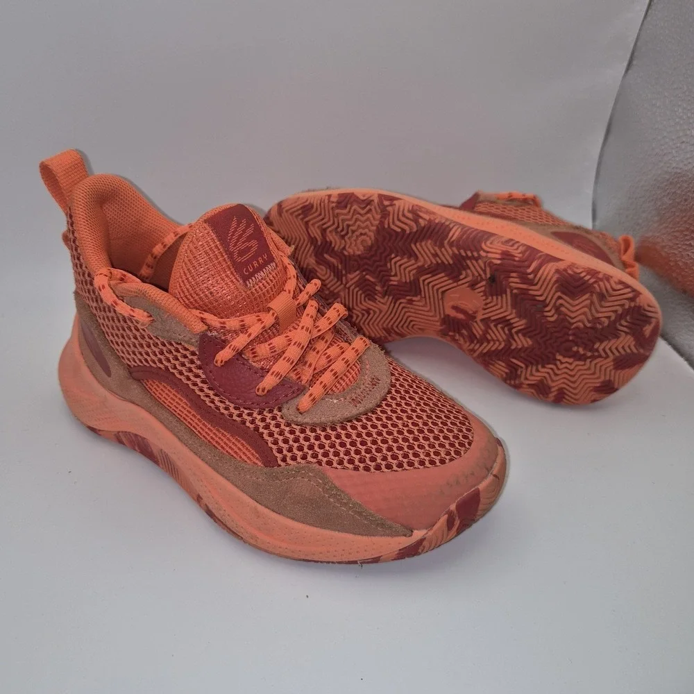 Under Armour Curry 12K Youth Orange Basketball Shoes‎ Kids UA Micro G Sneakers